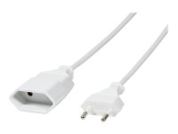 LOGILINK Strom Verlängerungskabel [1x Euro-Stecker - 1x Euro-Kupplung] 1 m Weiß