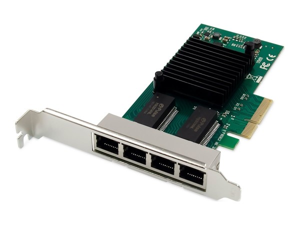 DIGITUS Netzwerkkarte 4Port RJ45 I350 4xRJ454 Anschlüsse