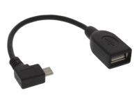 InLine® Micro-USB OTG Adapterkabel, Micro-B Stecker gewinkelt an USB A Buchse, 0,15m