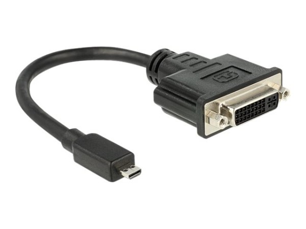 DELOCK Adapterkabel micro HDMI-D Stecker > DVI 24+5 Buchse schwarz ca. 20 cm
