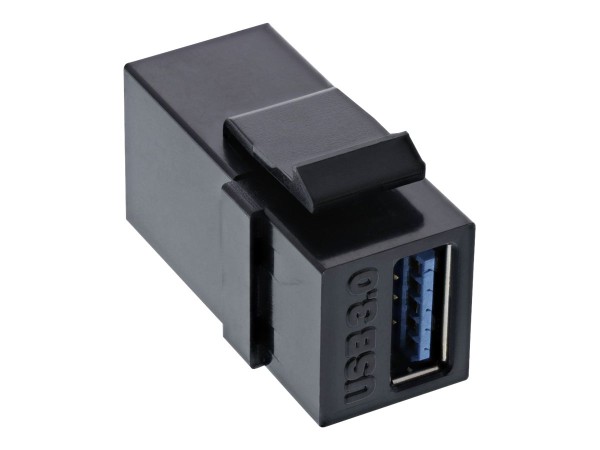 INLINE USB 3.0 Keystone Snap-In Einsatz - USB-A Buchse / Buchse - schwarz (76202L)