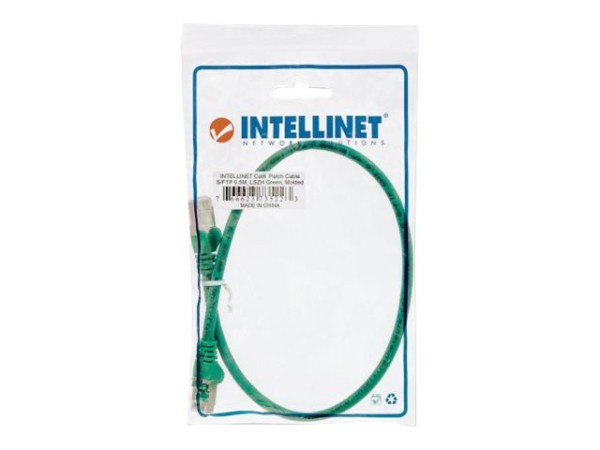 INTELLINET Kabel INTELLINET Netzwerkkabel, Cat6 zertifiziert, CU, S/FTP, LSOH, 0,5 m, [gn]