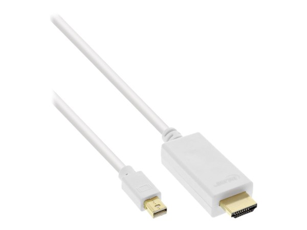 INLINE Mini DisplayPort zu HDMI Konverter Kabel mit Audio 4K/60Hz weiss 0,5m