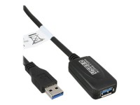 INLINE USB 3.0 Aktiv-Verlaengerung Stecker A an Buchse A schwarz 5m