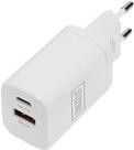 DIGITUS Ladegerät 30W 2 Port (1x USB-A, 1x USB-C) weiß