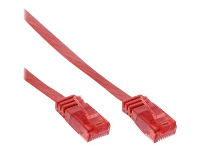 Patchkabel flach, UTP, InLine®, Cat.6, rot, 1m