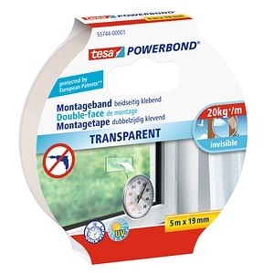 TESA Powerbond Montageband 5m x 19mm transparent