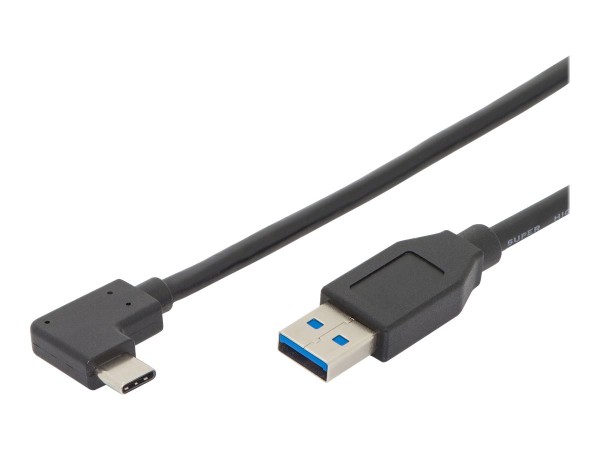 DIGITUS ASSMANN USB 3.1 Verbindungskabel C 90degree gewinkelt auf A St/St 1,0m voll ausgestattet Gen