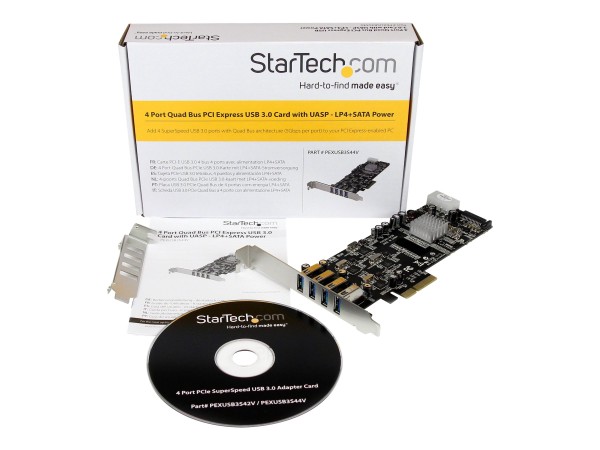 STARTECH.COM 4 Port USB 3.0 SuperSpeed PCI Express Schnittstellenkarte mit 4 5Gb/s Kanälen und UASP