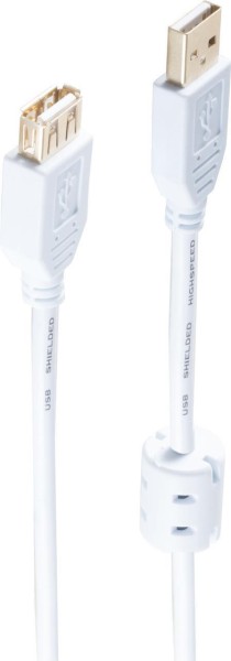 S-CONN Kabel USB 2.0 A (St) => A (Bu) 5,0m *shiverpeaks* BASIC-S (BS77125-WF)