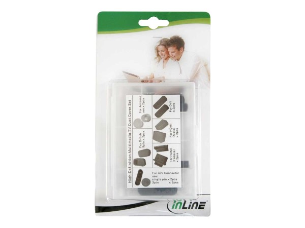 InLine® Staubschutz-Set, für Multimedia (HDMI, DVI, Cinch, Antenne) 14-teilig