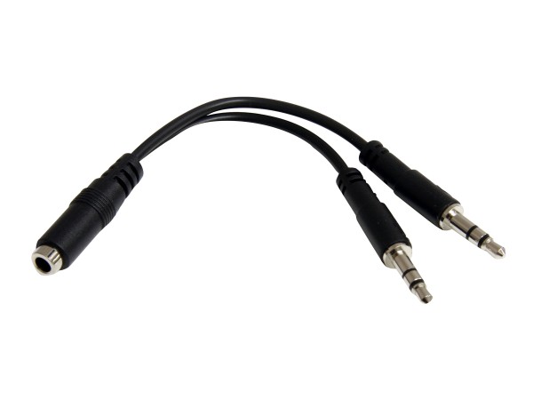 STARTECH.COM 3,5mm Audio Klinke Y Kabel - Headset Splitter - 1 x 3,5mm (Buchse) 2 x 3,5mm (Stecker)