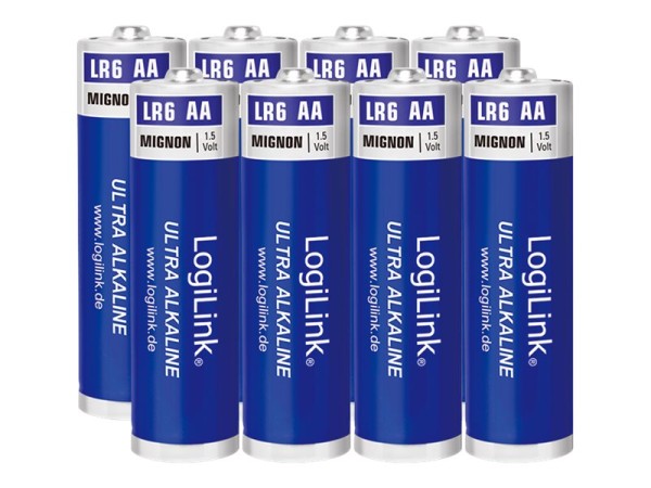 LOGILINK Ultra Power Mignon - Batterie 8 Stück AA-Typ Alkalisch 1700 mAh