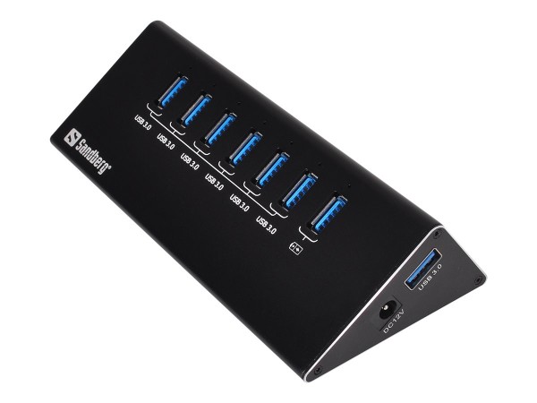 SANDBERG USB 3.0 Hub 7 ports Siebmal USB 3.0 Ausgaenge Ueberlastungsschutz 1m USB 3.0 Kabel und 230V
