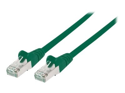 INTELLINET Network Cable, Cat7 Raw Cable, Cat6A Modular plugs, CU, S/FTP, LSOH, 1 m, Green