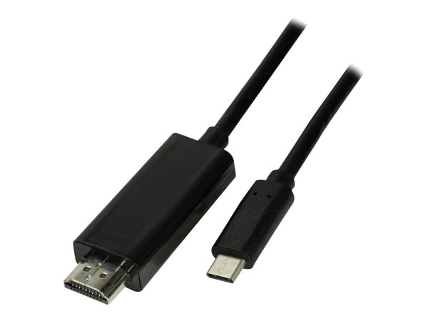 LOGILINK HDMI / USB Anschlusskabel [1x USB-C? Stecker - 1x HDMI-Stecker] 3 m Schwarz
