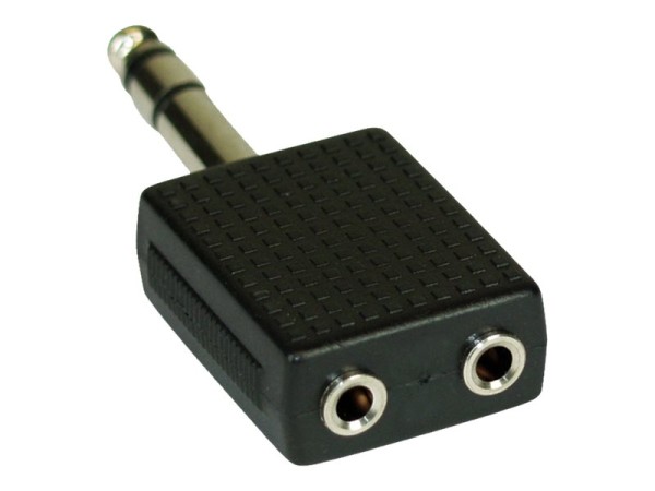 Klinkenadapter 6,3mm Klinke Stecker Stereo an 2x 3,5mm Klinke Buchse Stereo