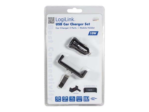 LOGILINK PA0133 PA0133 USB-Ladegerät KFZ, LKW Ausgangsstrom (max.) 2000 mA 2 x USB