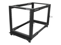 STARTECH.COM 12HE 4 Pfosten Open Frame Server Rack / Schrank tiefenverstellbar mit Rollen / Nivellie
