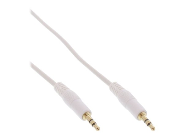 INLINE Klinke Kabel 3.5mm Stecker / Stecker Stereo weiss / gold 2.5m