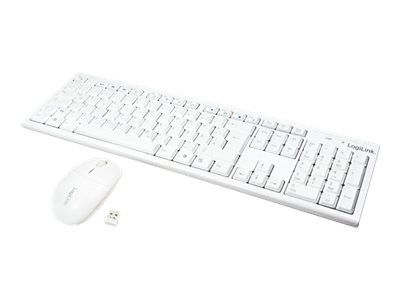 LOGILINK Tastatur LOGILINK Wireless 2,4GHz mit Maus white