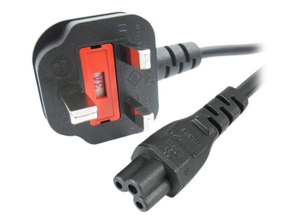 STARTECH.COM 1m Standard Laptop Stromklabel für UK - BS-1363 auf IEC320 C5 Kleeblatt / Mickey Mouse