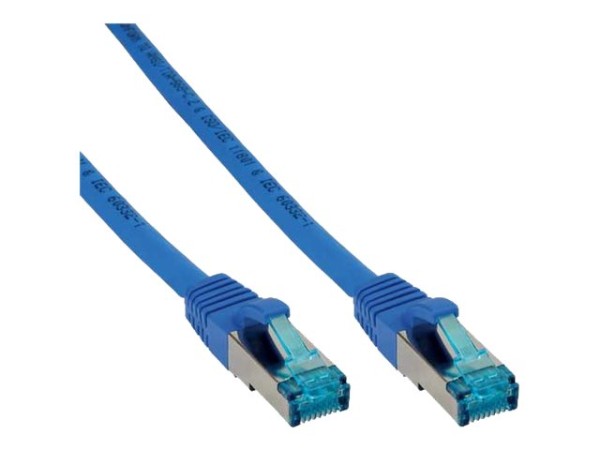 InLine® Patchkabel Cat.6A, S/FTP (PiMf), halogenfrei, 500MHz, blau, 0,5m