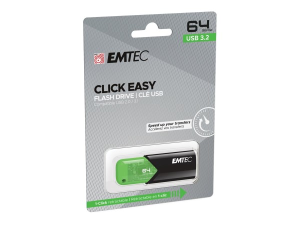 EMTEC USB-Stick 64 GB B110 USB 3.2 Click Easy Green