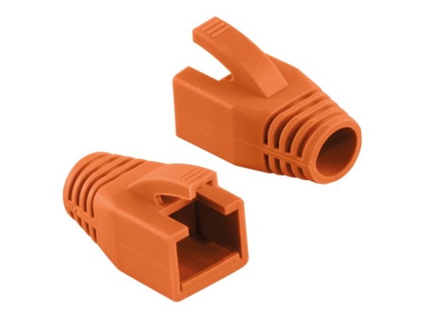 LOGILINK Knickschutztülle für RJ45 Stecker, orange aus PVC, für Kabeldurchmesser: 8 mm, - 1 Stück (M