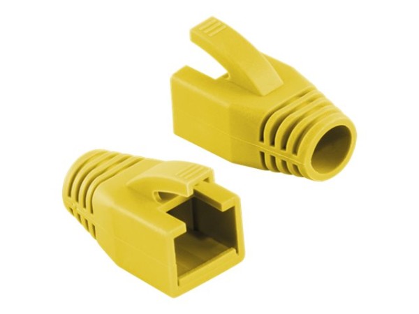 LOGILINK Knickschutztülle für RJ45 Stecker, gelb aus PVC, für Kabeldurchmesser: 8 mm, - 1 Stück (MP0