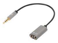 IC INTRACOM MANHATTAN Headset-Adapterkabel mit Aux Y-Audiosplitter 20cm