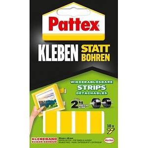 PATTEX Kleben statt Bohren, Klebestrips, ablösbar, 10 ST