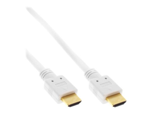 INLINE HDMI HighSpeed Kabel PREMIUM 10m aktiv weiss St/St mit Ethernet vergoldete Kontakte 4K 3D Unt