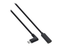 INLINE USB 3.2 Kabel, USB Typ-C Stecker gewinkelt auf Buchse, schwarz, 0,5m