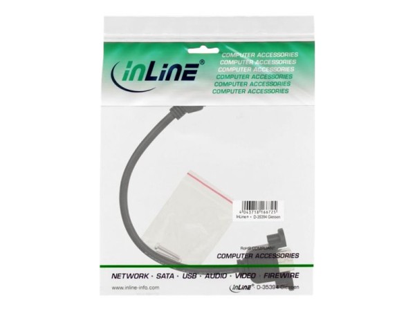 INLINE ® USB 2.0 Adapterkabel, Buchse A auf Einbaubuchse B, 0,2m