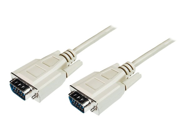 VGA-Kabel DIGITUS D-Sub15 -> D-Sub15 St/St 1,80m beige