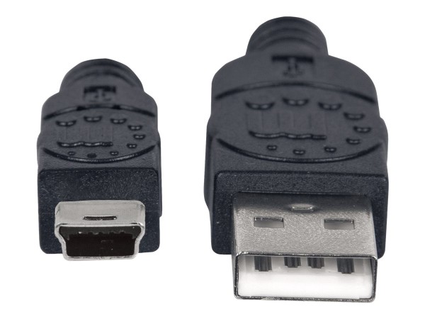MANHATTAN USB 2.0 Anschlusskabel Typ A St.>Typ Mini 5-Pol. Stecker 1,8m