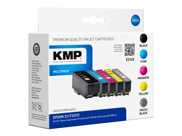 KMP Tintenpatrone ersetzt Epson 33 (C13T33314010, C13T33314012, C13T33314020, C13T33314022, C13T3342