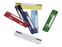 DURABLE Heftstreifen Flexi, 38 x 150 mm, farbig sortiert mit Metallzunge, starke PP-Deckleiste, Loch
