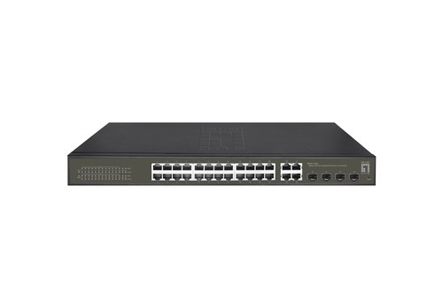 LEVELONE Switch 24x GE GES-2128P 4xGSFP 19" 380W 16xPoE+