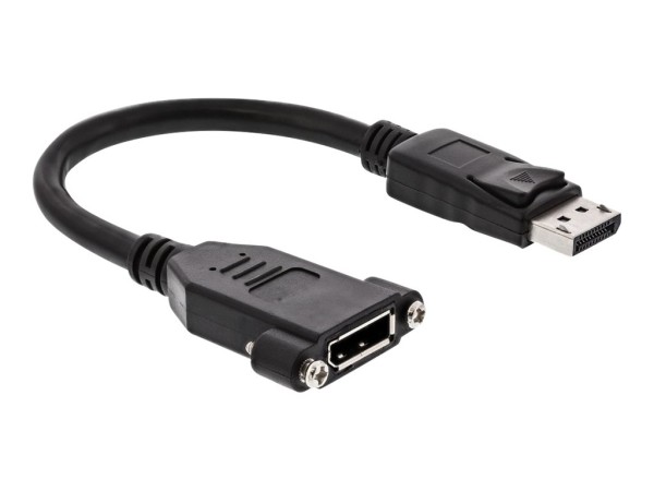 InLine® DisplayPort Adapterkabel, DisplayPort Stecker auf Buchse zum Einbau, 0,2m