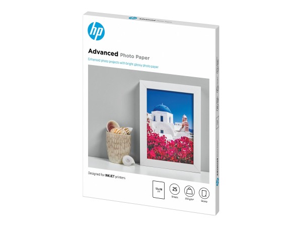 HP Fotopapier 13x18 25Bl. 250g/m² glänzend randlos