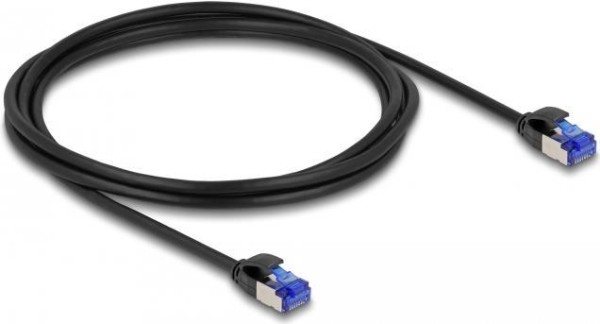 DELOCK RJ45 Netzwerkkabel Cat.6A S/FTP Slim 2m schwarz