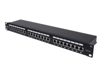 INTELLINET 24-Port Cat6a Patchpanel FTP 1HE schwarz