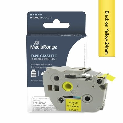 MEDIARANGE Schriftbandka. Brother TZ-651/TZe-651 24mm 8m sw
