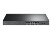 TP-LINK 16-Port Gigabit PoE+ Easy Smart Switch, 16 Gigabit RJ45 Ports, 2 SFP Slots, 802.3at/af, 192W