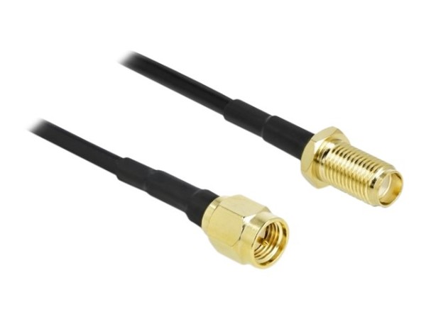 DELOCK Antennenkabel SMA Stecker zu SMA Buchse LMR/CFD100 0,9 m low loss